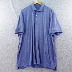 Johnnie-O Men's XL Blue‎ Geometric Print Golf Polo Shirt Performance Stretch